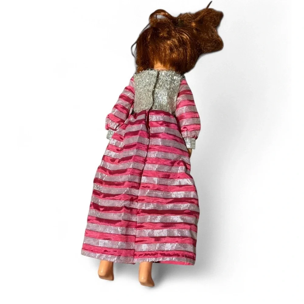 Vintage Ideal Crissy Family Velvet Doll Red Hair Pink Silver Dress 18" - Picture 2 of 7
